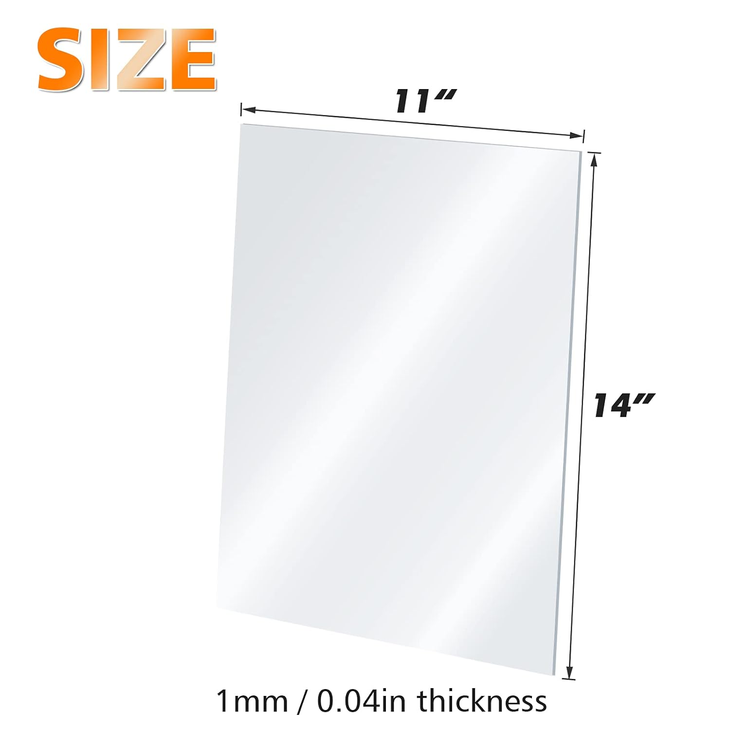Egofine – Hojas de plexiglás de acrílico, 20 hojas de 11 x 14, 0.04 de grosor, plástico fundido para proyectos de manualidades, repuesto de