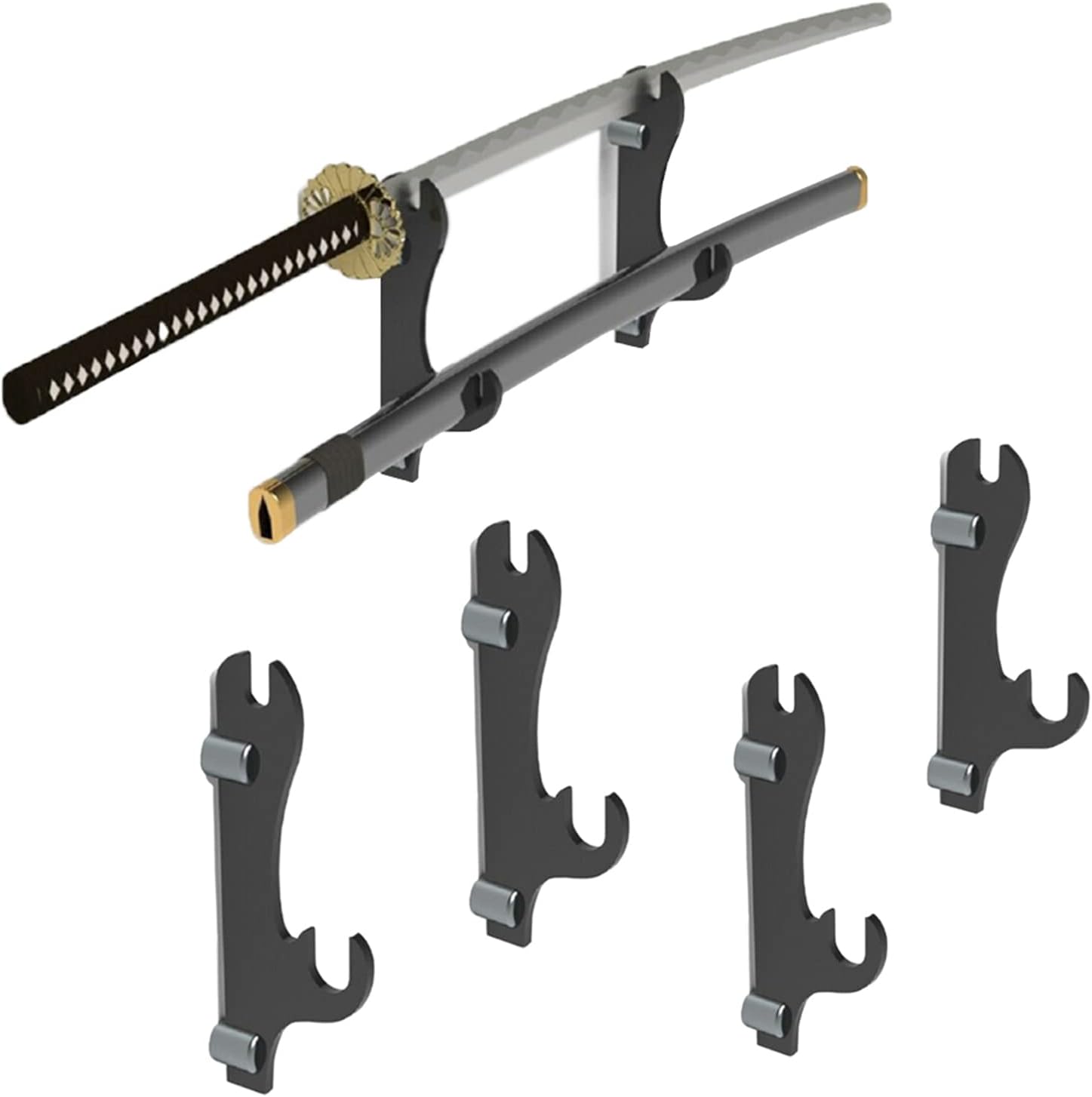 Soporte para espada, gancho para espada, soporte de pared para espada, soporte de pared acrílico de 2 capas, soporte para espada samurái, adecuado