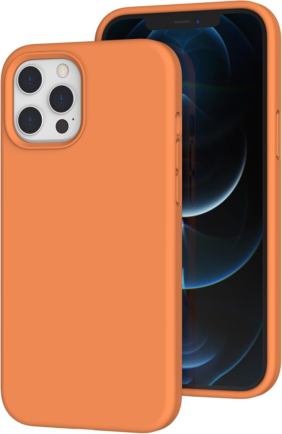 K TOMOTO – Funda de silicona líquida compatible con iPhone 12 Pro Max 6.7 pulgadas, funda de gel de protección completa con forro de microfibra,