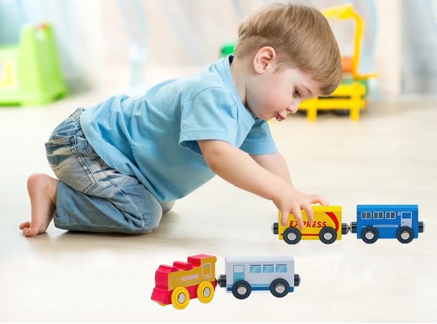 Juego de accesorios de madera para tren y tren expreso, para niños y niñas, compatible con todas las principales marcas (tren expreso)