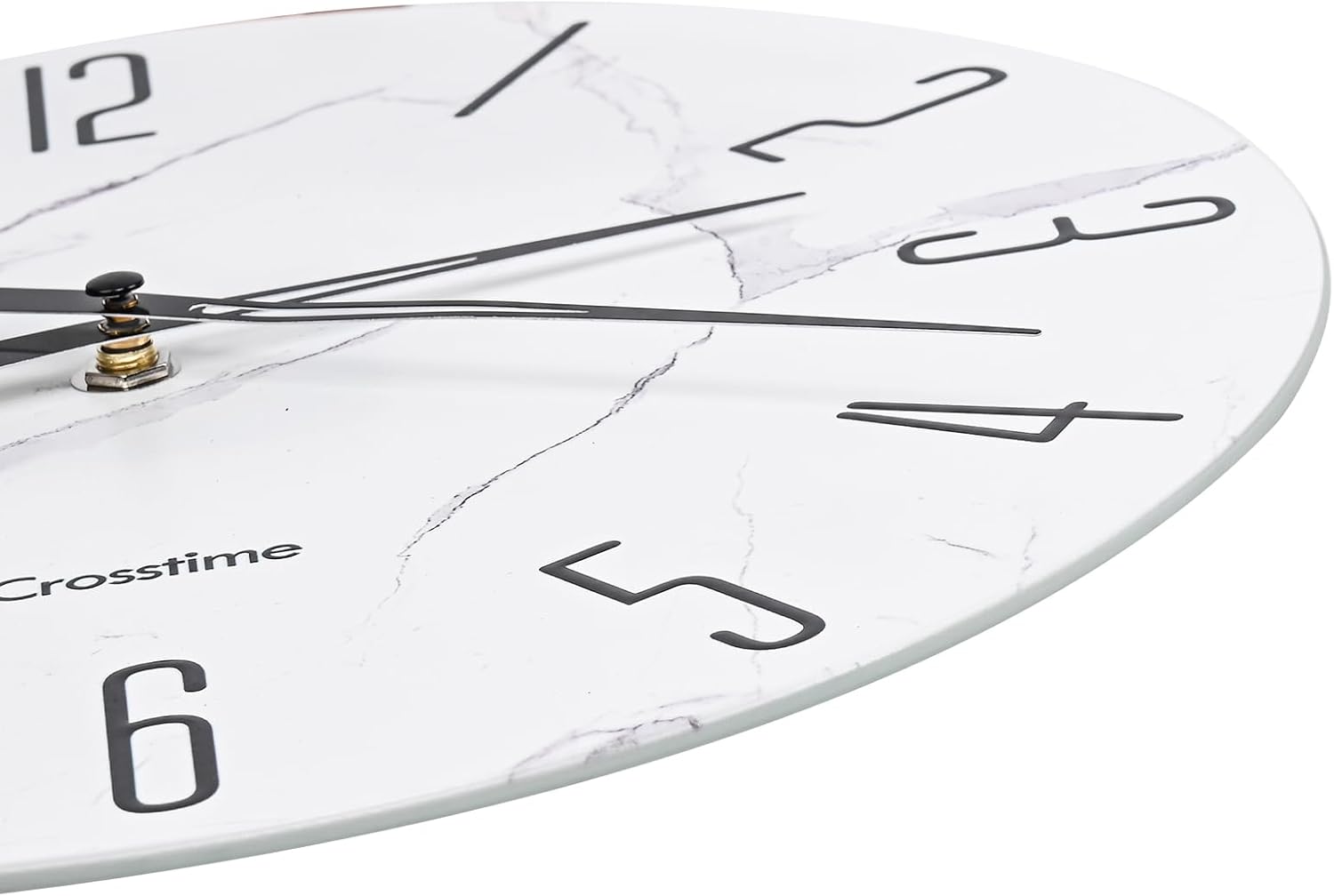 Reloj de pared moderno de 12 pulgadas, reloj de pared de vidrio para baño, minimalista, decorativo, funciona con pilas, silencioso, sin tictac, para