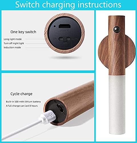 Sensor de cuerpo inteligente con carga USB, luces nocturnas con sensor de movimiento, luces nocturnas, lámpara de inducción de pared para