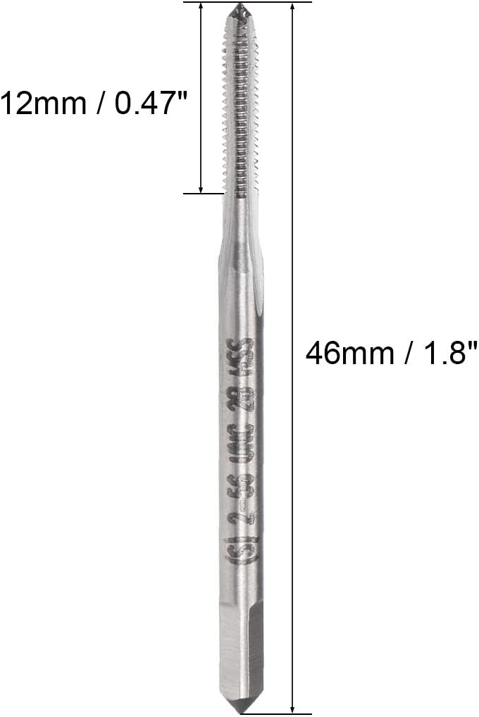 uxcell Grifo para máquina, 2-56 UNC 2B Clase de acero de alta velocidad para roscado de rosca de acero de alta velocidad, 2 piezas
