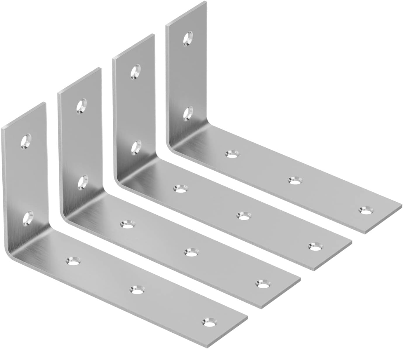 YUMORE Soporte de estante, soportes de 7 pulgadas en L, resistentes, soportes de estante de acero inoxidable para montaje en pared para estantes