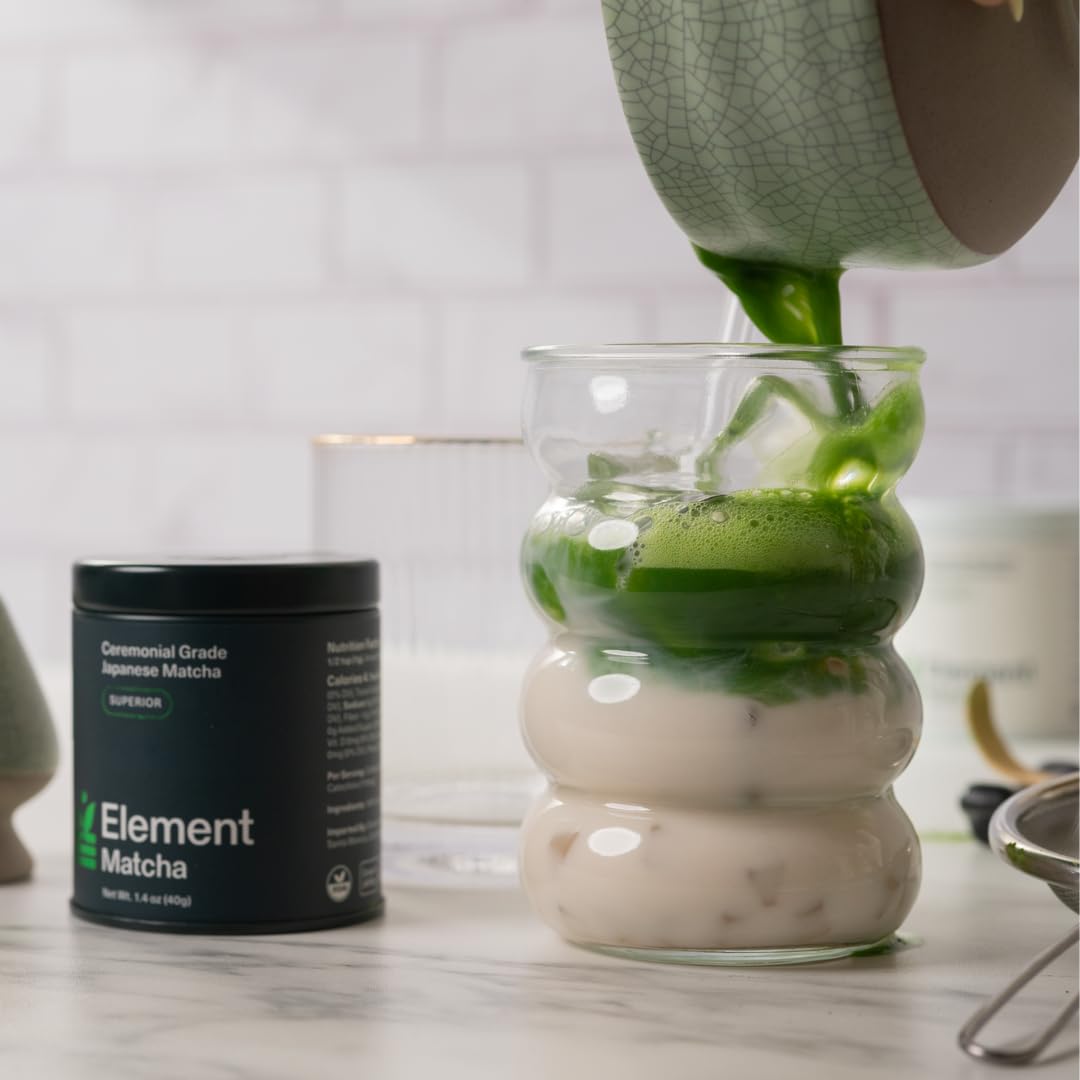 Element Matcha Polvo matcha de té verde superior de grado ceremonial, auténtica primera cosecha japonesa para té y lattes, apoya la piel,