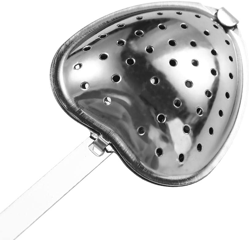 Coladores de té para té suelto, infusor de té, juego de filtros de té en forma de corazón, cuchara larga, tazas de cocina, difusor con asa, cuchara