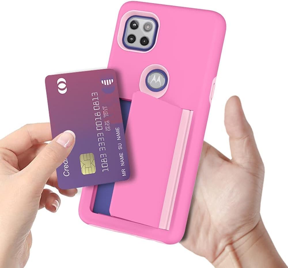 Motorola Moto One 5G Ace Funda con tarjetero, funda protectora híbrida resistente – Negro