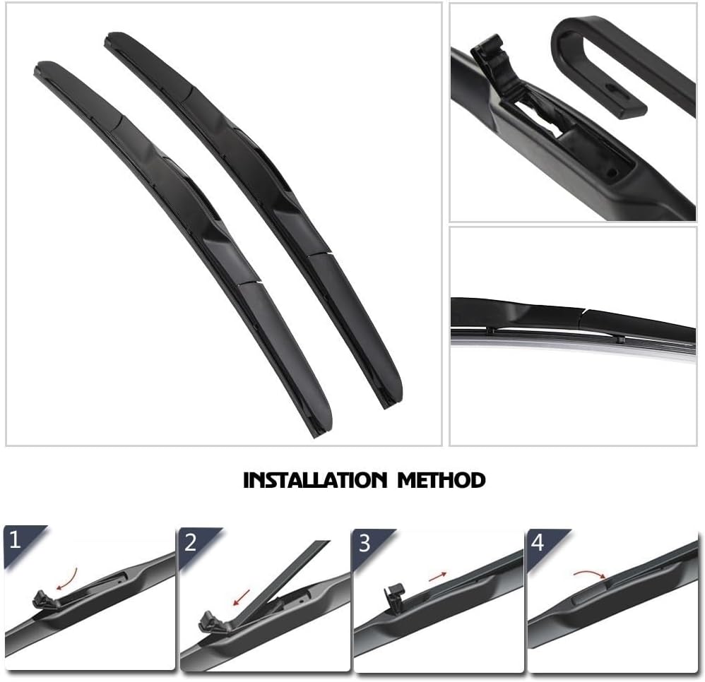 Juego de limpiaparabrisas delantero y trasero compatible con Hyundai i10 MK2 2013-2018 parabrisas parabrisas ventana lluvia cepillos de 22 pulgadas,