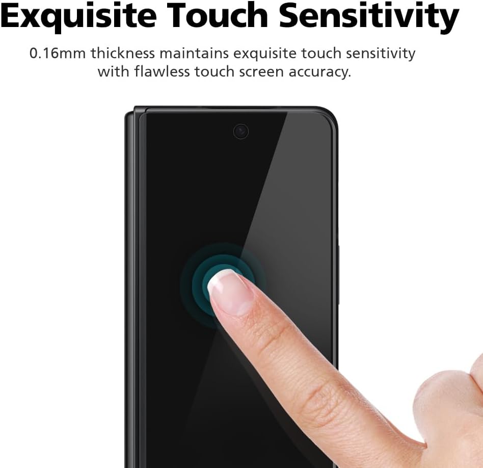 Paquete de 2+2 Protector de pantalla anti-espía para Samsung Galaxy Z Fold 3, 2 piezas en el interior + 2 piezas frontal flexible EPU película