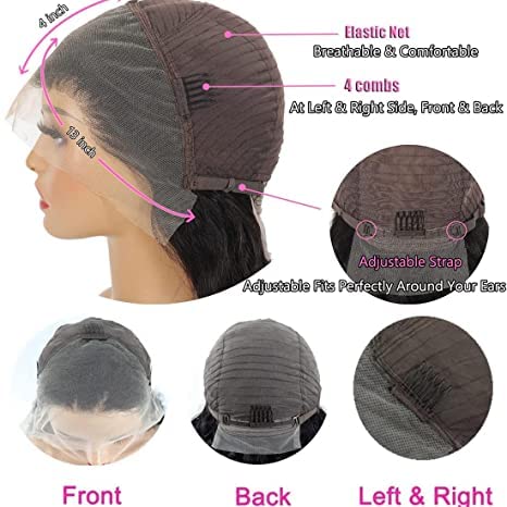 Pelucas de cabello humano ondulado con encaje frontal HD de 13 x 4 pulgadas, pelucas de encaje frontal de 24 pulgadas, predepiladas con abuelitos,
