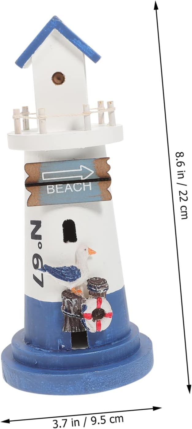 Abaodam 2pcs Lighthouse Ornaments Dining Table Decor Rustic Decorations Ocean Decor Beach Lighthouse Desk Topper Desktop Lighthouse Figurine