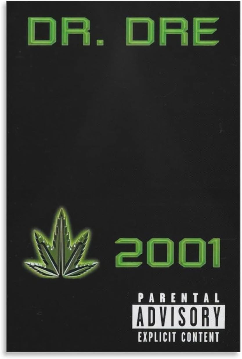 MALOOS Dr. Dre 2001 – Póster de lienzo decorativo para pared, pintura artística para sala de estar, dormitorio, regalo, sin marco, estilo sin marco,