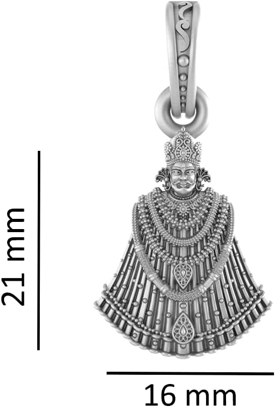 Colgante de plata de ley (92.5% de pureza) Dios Baba Khatu Shyam Ji para hombres y mujeres de plata pura Lord Baba Khatu Shyam Locket para buena