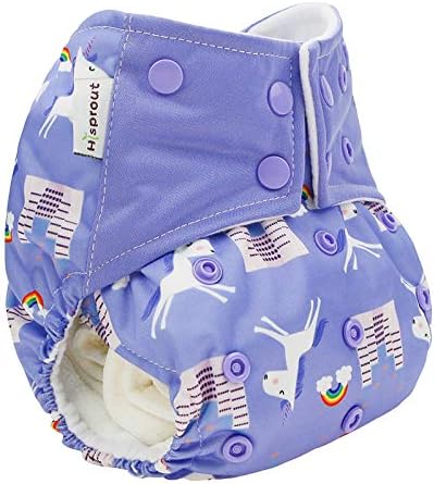 Pañales de tela de bolsillo reutilizables ajustables para bebés niñas y niños, Unicornio