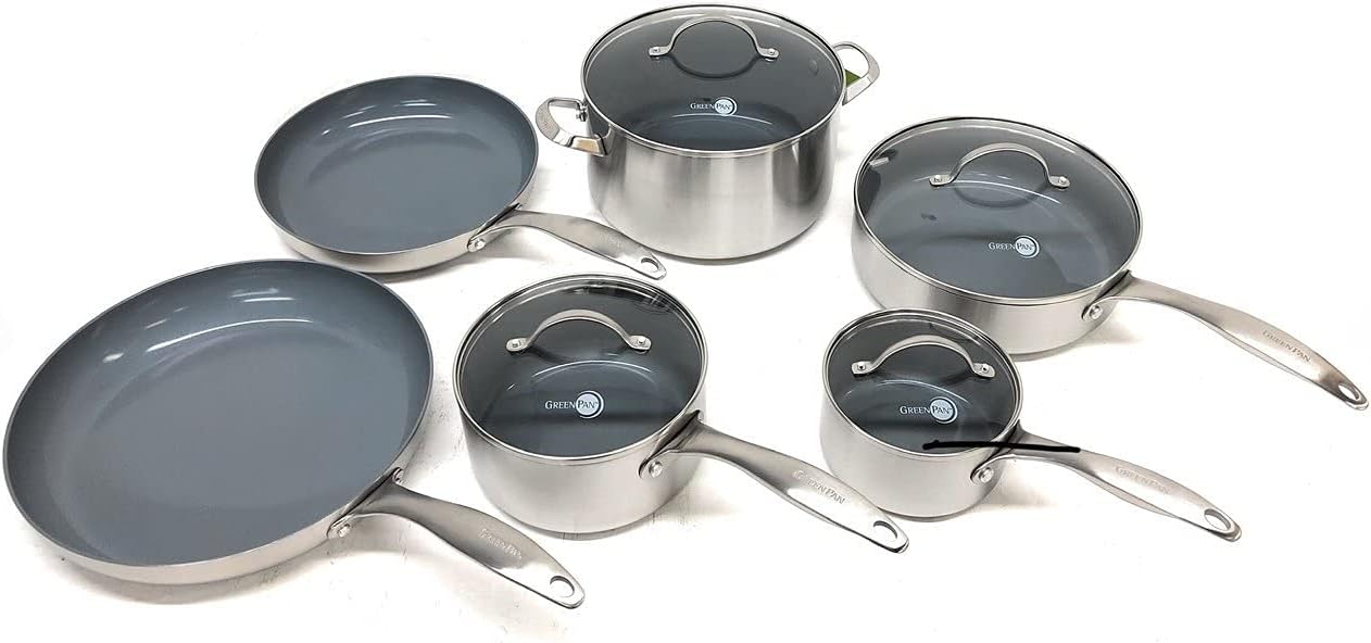 The Original Green Pan Juego de utensilios de cocina antiadherentes de cerámica de 10 piezas
