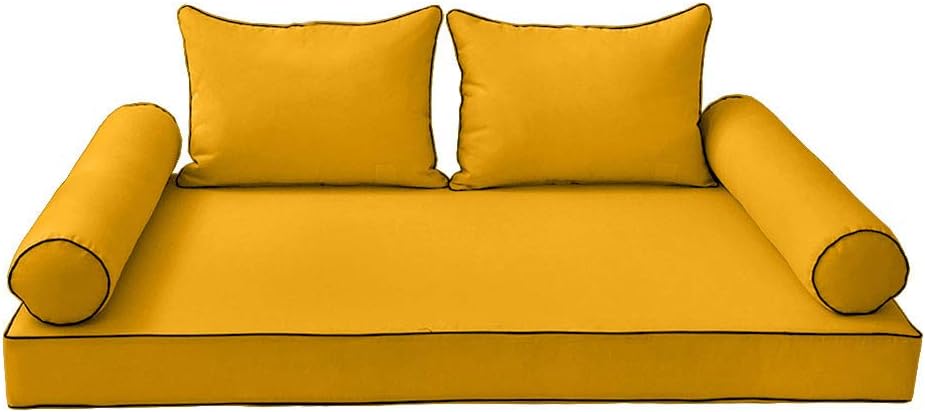 Style4 AD108 – Juego de 5 fundas de almohada para colchón de exterior con tubo de contraste