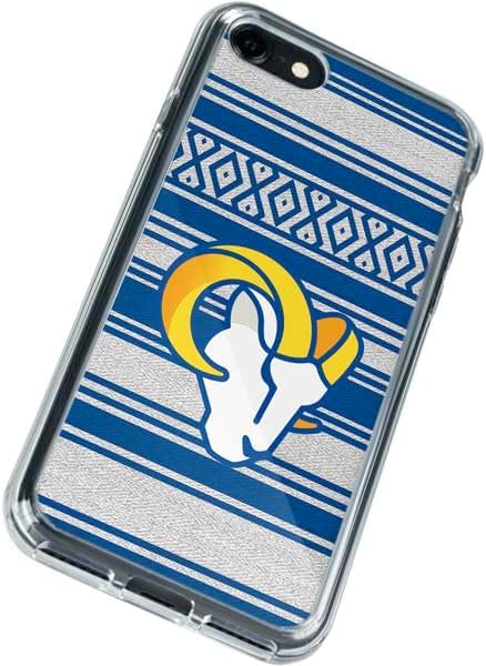 Skinit Funda transparente compatible con iPhone SE (2 y 3 generación), diseño oficial de NFL Los Angeles Rams Trailblazer