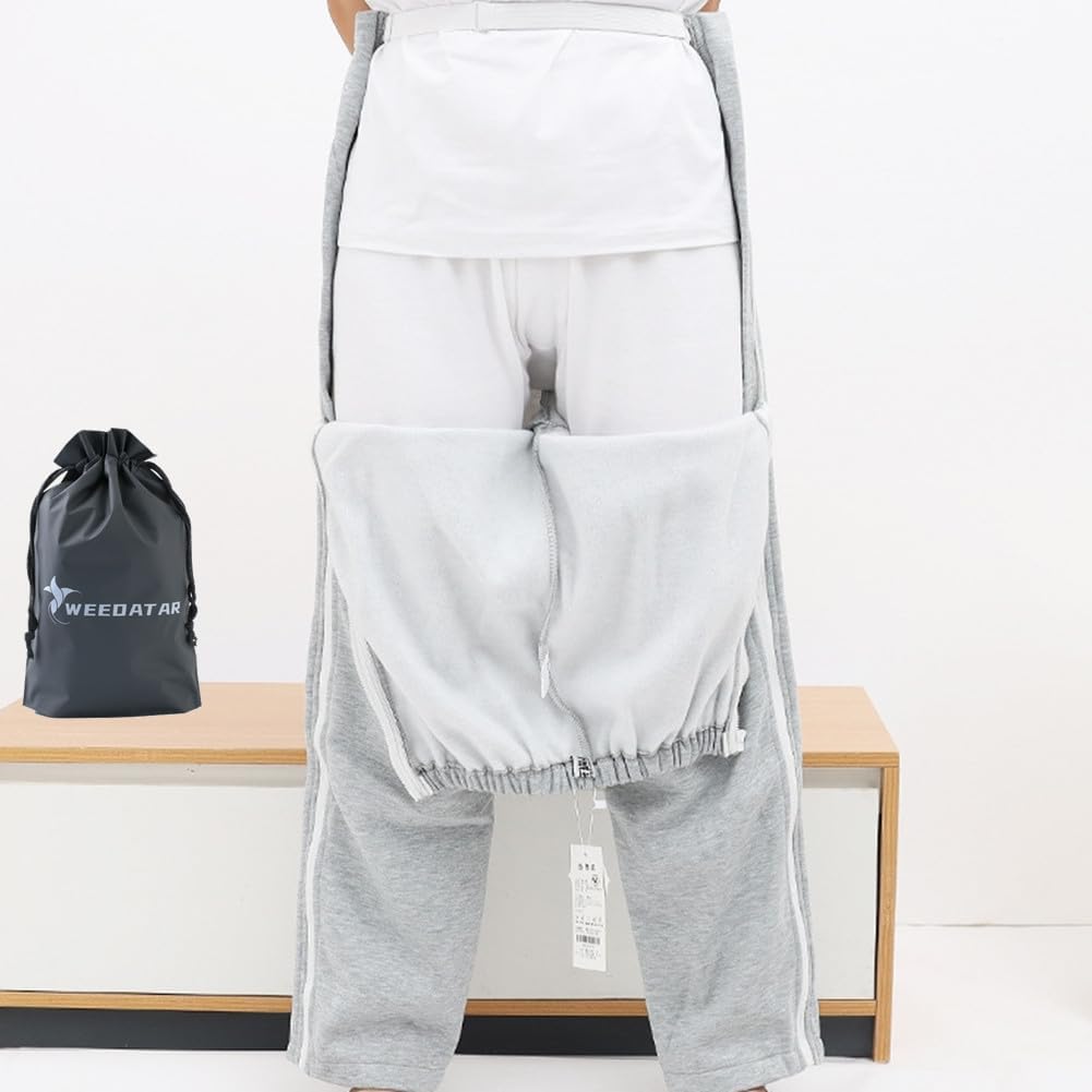 WEEOATAR Pantalones unisex para pacientes,Ropa para pacientes postrados en cama,Ropa de discapacidad con cremalleras,Vestidos de hospital Ayuda de