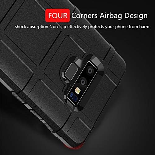 Para Note 9 Caso, (Rugged Shield Series) TPU Grueso Sólido Armadura Rough Armor Funda Protectora Táctica Para Galaxy Note 9 (6.4 pulgadas) – Negro
