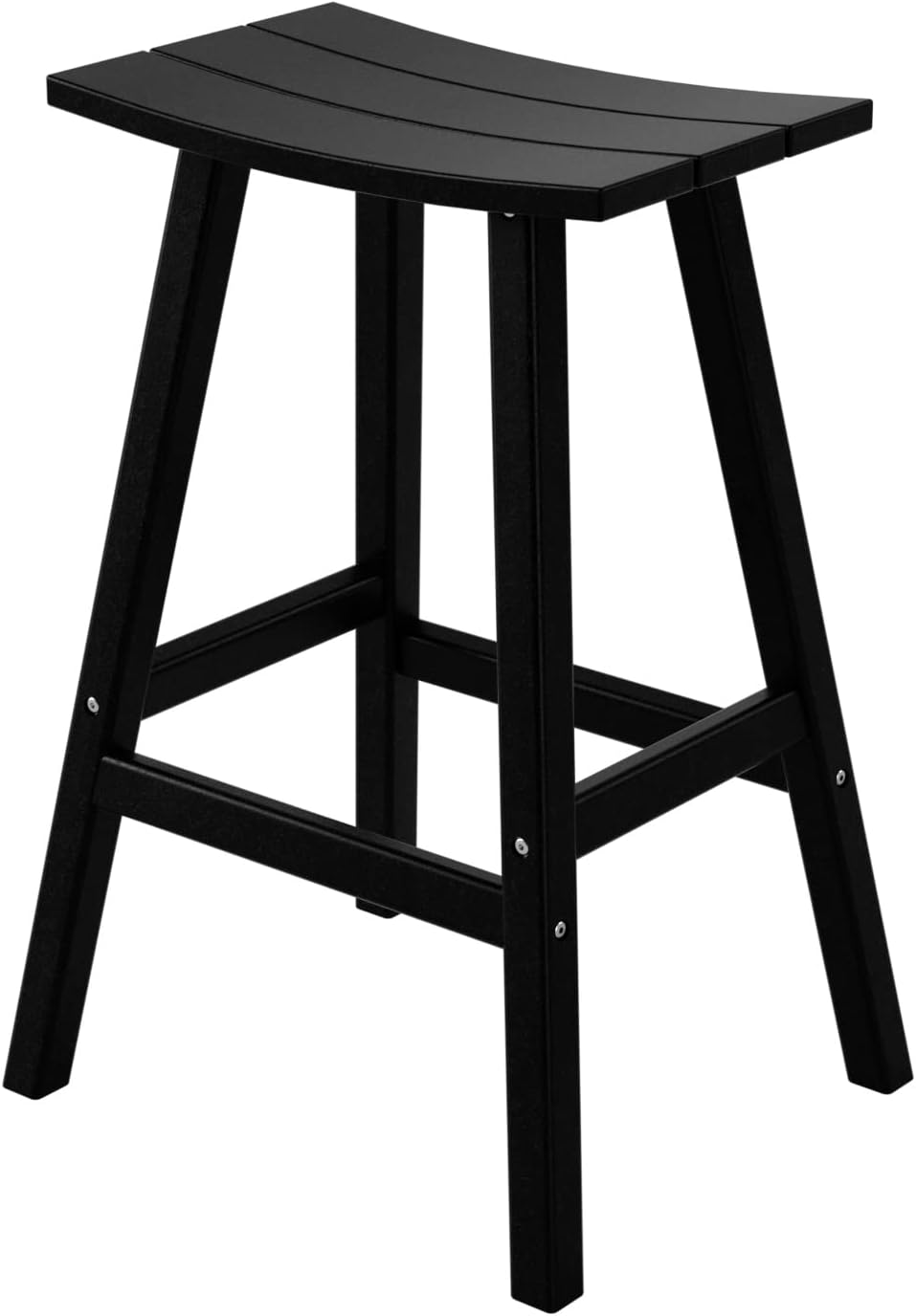 WO Home Furniture – Taburete de sillín de 29 pulgadas Adirondack HDPE sin respaldo para patio, cocina, bar (negro)