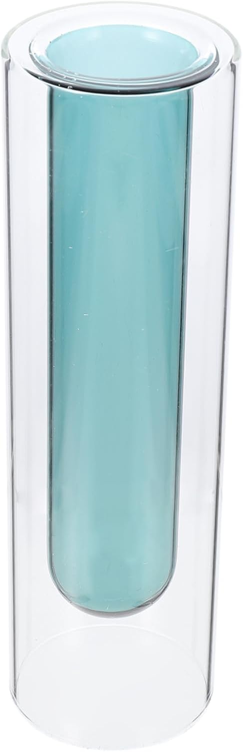 Jarrón de tubo de ensayo hidropónico, bulbo de disposición floral, botella de moda, florero floral de agua de doble capa, florero de exhibición de