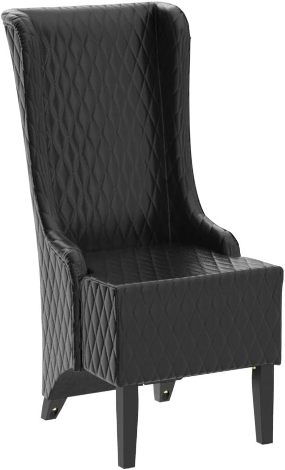 Yoluckea Silla de comedor con respaldo alto, silla de trono con respaldo retro para mesa de comedor, silla auxiliar tapizada de piel sintética para