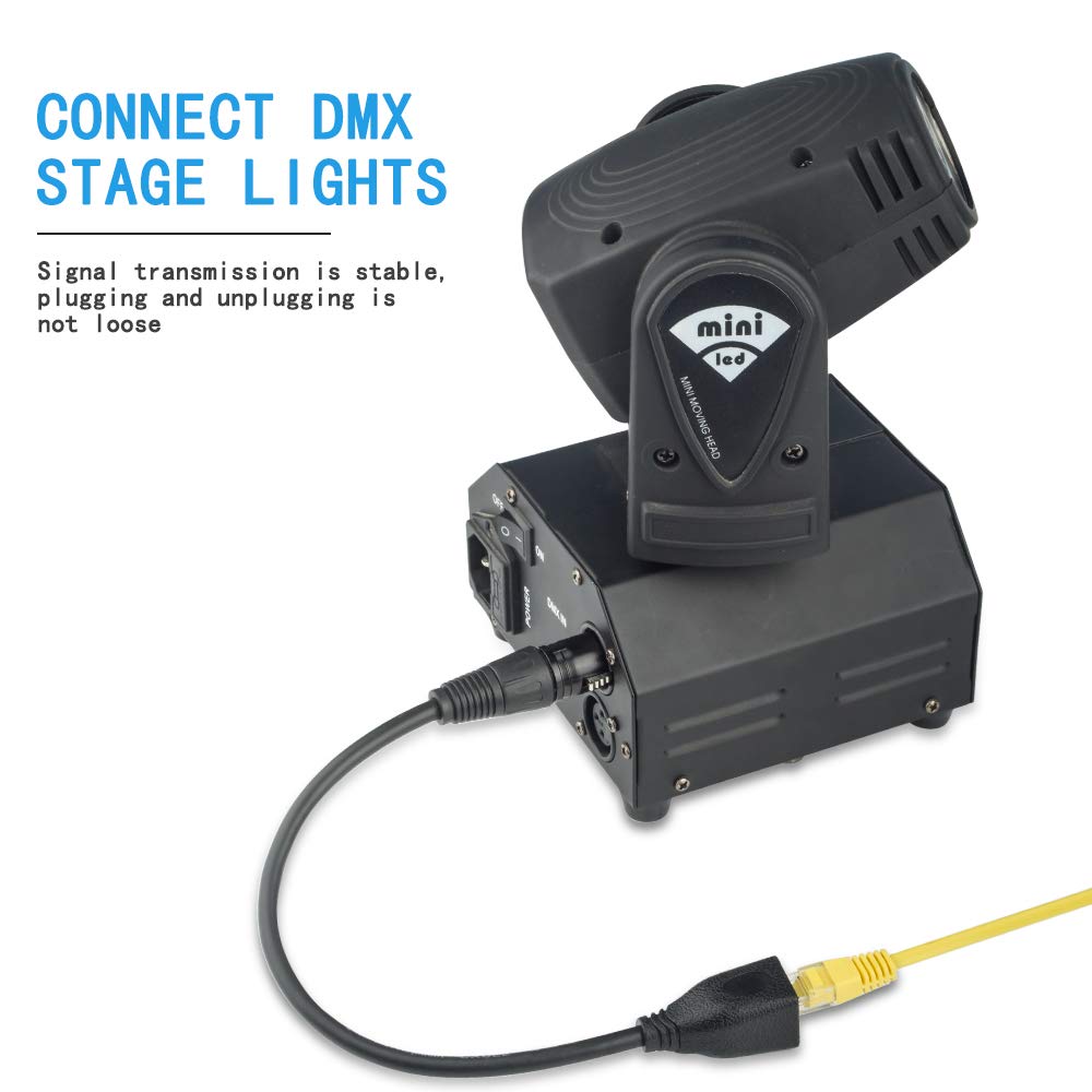 SiYear XLR – Cable adaptador RJ45 de 5 pines, XLR macho de 5 pines a RJ45 y XLR de 5 pines hembra a RJ45 hembra DMX Ethernet adaptador convertidor