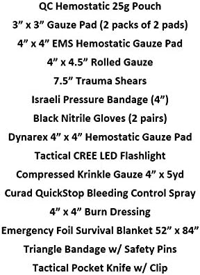 Lightning X Trauma & Bleeding Control Kit de primeros auxilios individual con bolsa táctica MOLLE IFAK – Negro