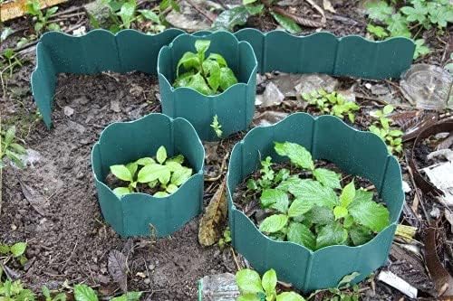 Juego de 40 bordes de jardín, 40 unidades, borde de césped entrelazado, borde decorativo para jardín, césped, cama de flores (40, verde)