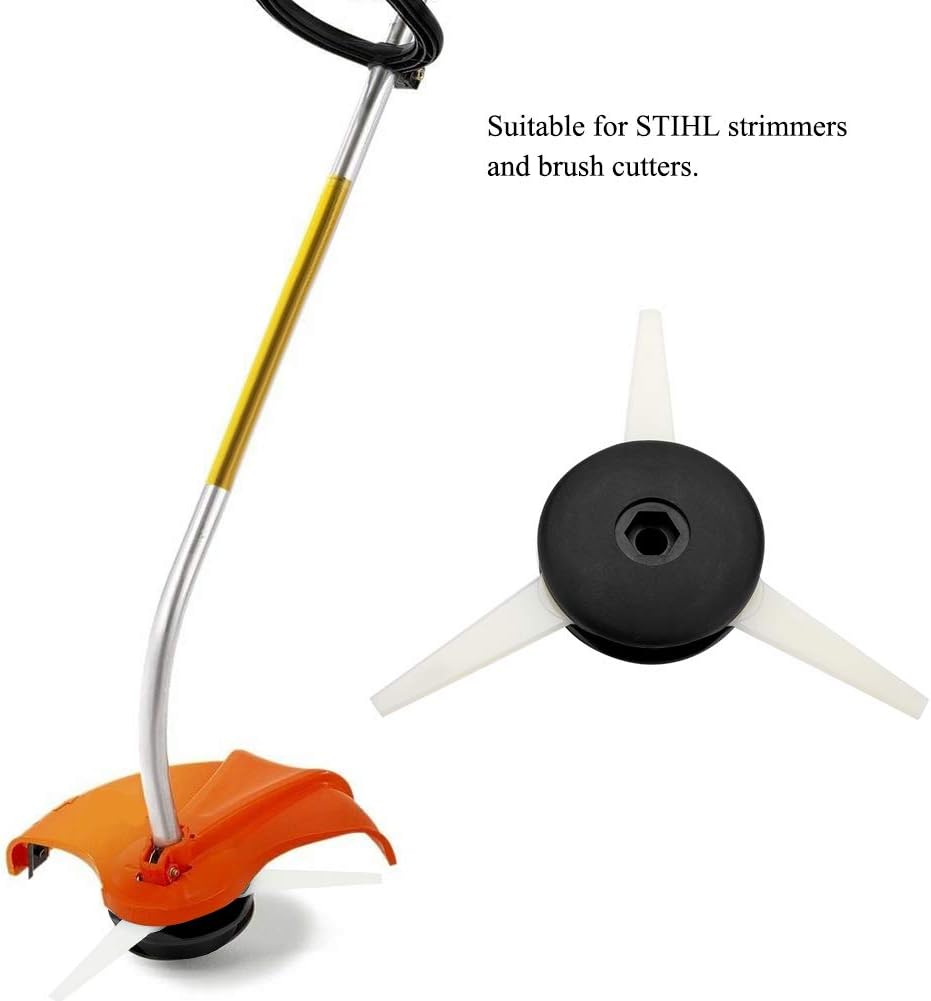 Zopsc Cortador de cepillo, 3.74 x 1.85 pulgadas de plástico 6-3 cabezales de cortadora de cabeza para STIHL para cortadores de cepillo, cortador de