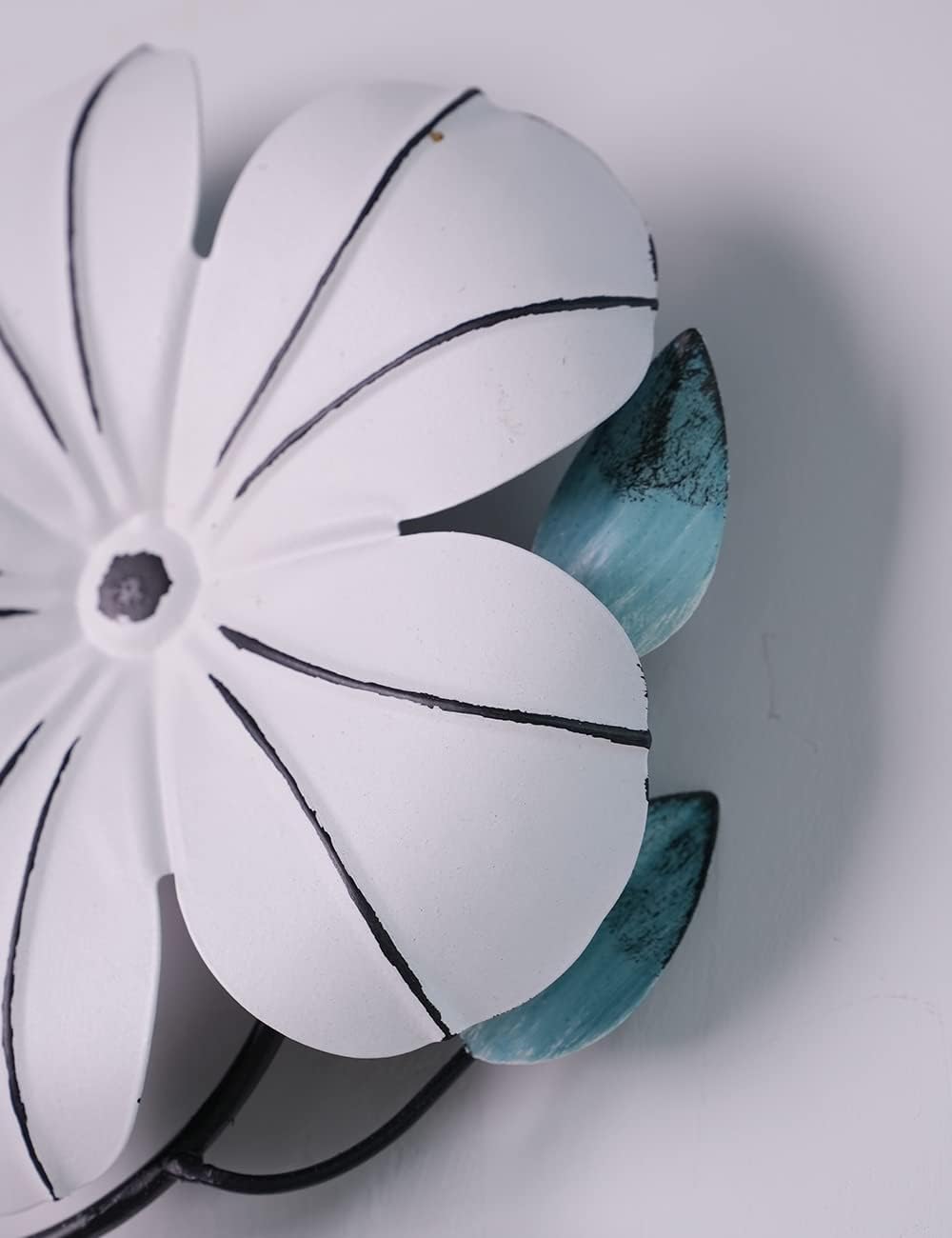 HONCOEN Decoración de pared de flores de metal, escultura de arte de pared 3D, regalos modernos para el hogar, manualidades en interiores, 34.6 x