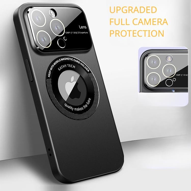 Funda magnética para iPhone 14 Pro Max compatible con Magsafe, protección completa de cámara con protector de lente, ultrafina para hombres y