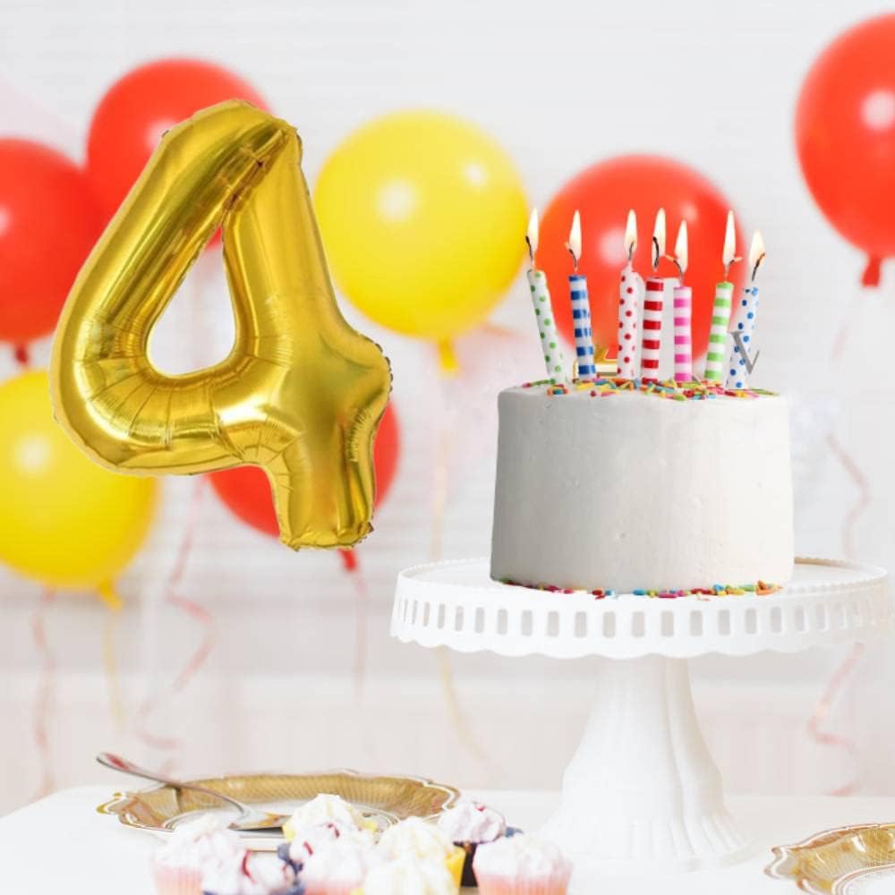 Globos digitales de helio de 40 pulgadas con números dorados de Mylar para baby shower, fiesta de cumpleaños, celebración, decoraciones de