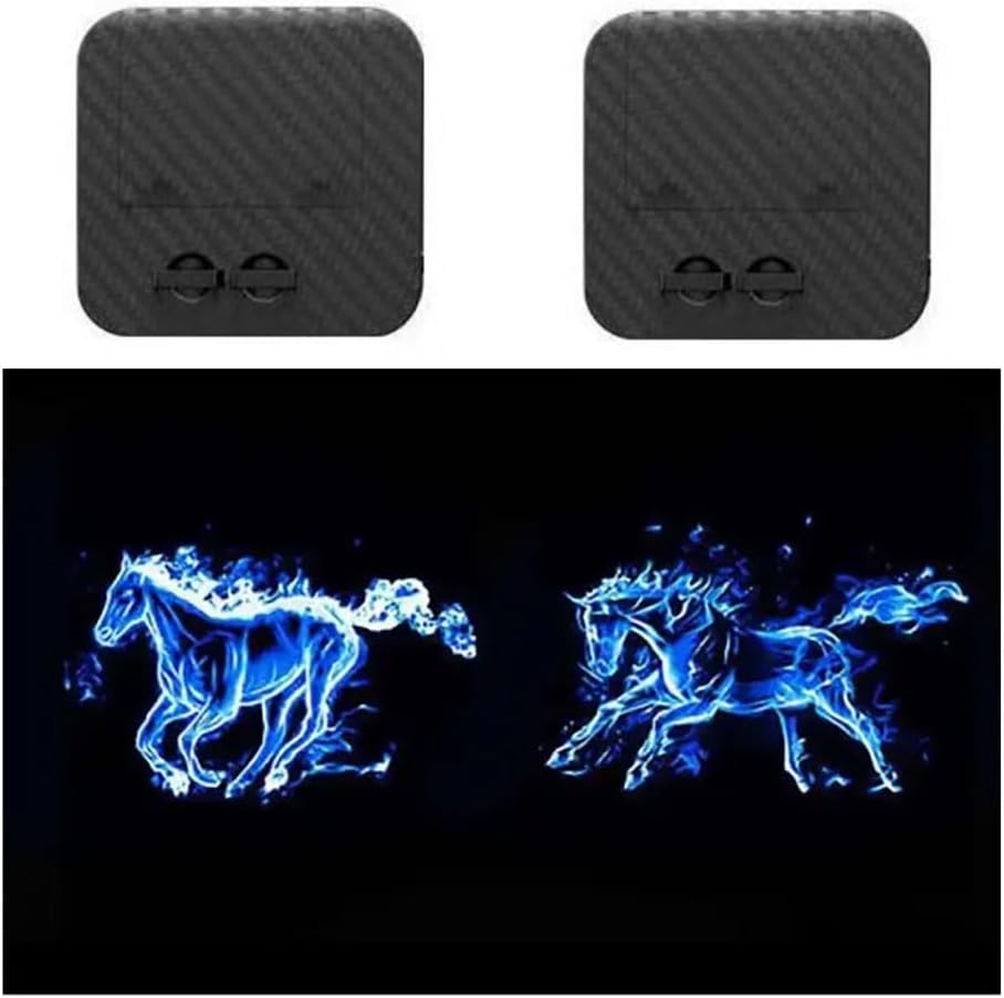 2 luces de caballo azules dinámicas inalámbricas con sensor de puerta de automóvil, LED, HD, bienvenida, cortesía, sombra fantasma, lámpara