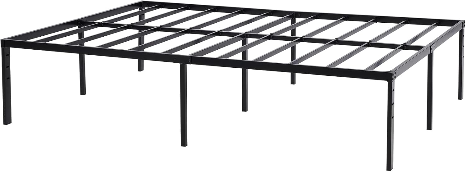 Base de cama de metal, marco de cama de plataforma de metal simple, espacio de almacenamiento debajo de la cama, marco de cama resistente, marco de