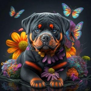 Sunature – Kit de pintura de diamante redondo cuadrado completo 5D para perro, mariposa, diamante, arte de pintura de 19.7 x 19.7 in (19.7 x 19.7 Sunature – Kit de pintura de diamante redondo cuadrado completo 5D para perro, mariposa, diamante, arte de pintura de 19.7 x 19.7 in (19.7 x 19.7