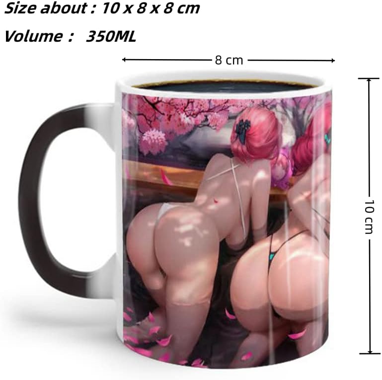Taza de café de belleza de anime sensible al calor, taza de cerveza de café que cambia de color, taza de café creativa, buen regalo para fanáticos