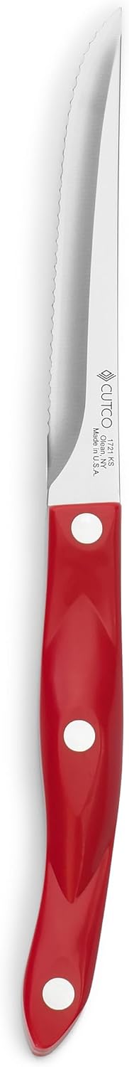 CUTCO Modelo 1721 Recortadora con mango ROJO.4.9 Hoja de acero inoxidable de alto carbono.5.1″ mango de termorresina. en bolsa de plástico sellada