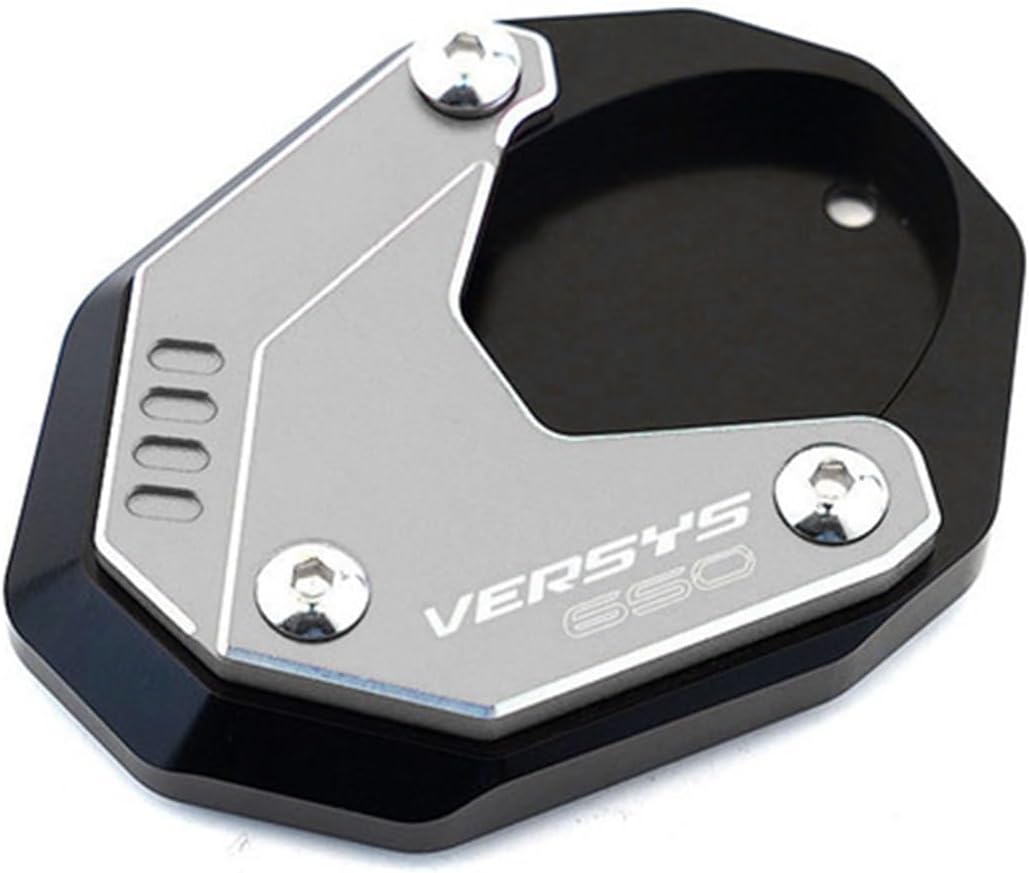 CNC aluminio for Kawasaki Versys650 Versys 650 2010-2022 Motorcycle Kickstand Foot Side Stand Enlarger Pad Keychain (Color  Grey)