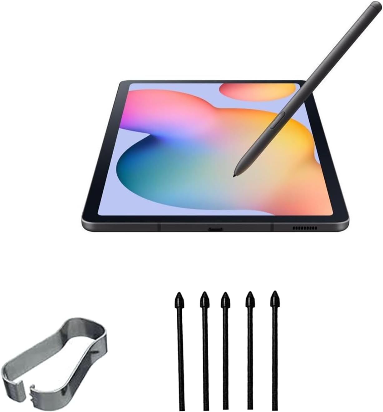 Paquete de 5 puntas de repuesto negras para bolígrafo Tab S6, compatibles con Samsung Galaxy Tab S6, puntas de repuesto + 1 pinza