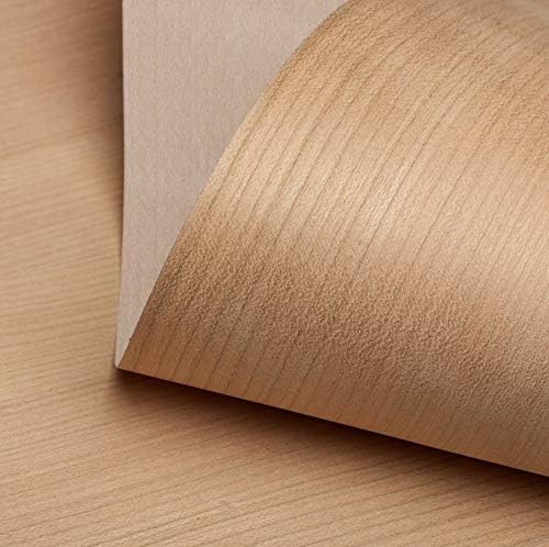 Edge Supply Hoja de chapa de madera de cerezo corte plano, 24 x 48 pulgadas, despegar y pegar, cara de chapa de grado “A”, fácil aplicación con hoja