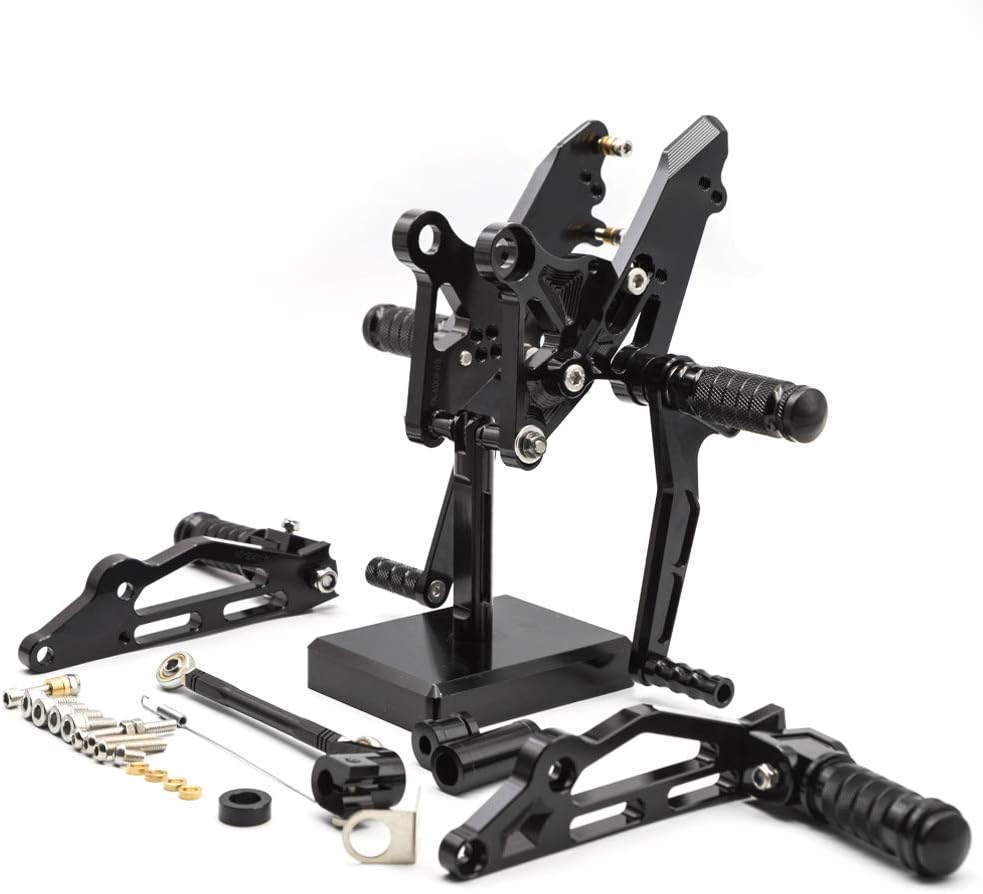 FXCNC CNC Grom Billet – Juego de clavijas traseras para motocicleta, reposapiés totalmente ajustables, compatible con GROM MSX125 2012 2013 2014