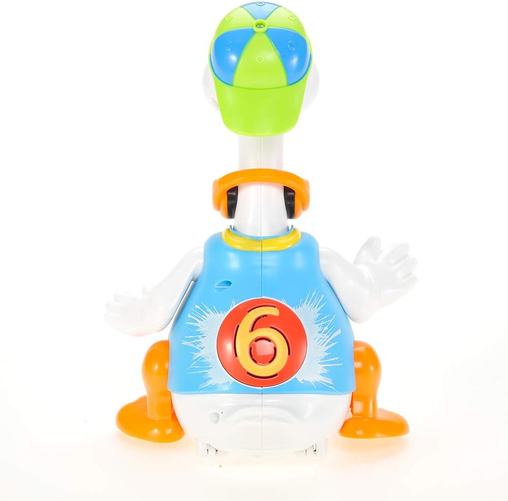 PowerTRC Ganso de hip hop para bailar, cantar y hablar musical para niños, luces intermitentes, juguete interactivo, amigo electrónico, azul