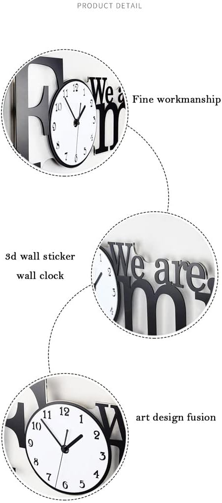 AOKLEY Reloj de pared moderno reloj de pared familiar para decoración de sala de estar, grande, decorativo, funciona con pilas, silencioso, sin