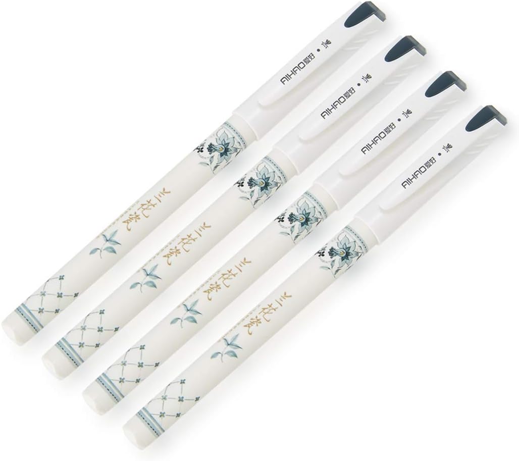 czxwyst 8665 Bolígrafos de tinta de gel con patrón de porcelana de orquídea, punta fina de 0.020 in (negro, paquete de 12)