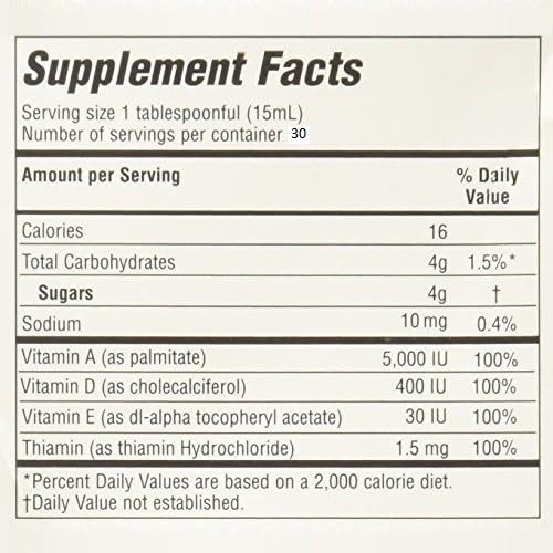 Emulsion De Escocia Aceite De Pescado De Hígado De Bacalao 15.3 Oz Fresa Plátano Vitamina A, D & E
