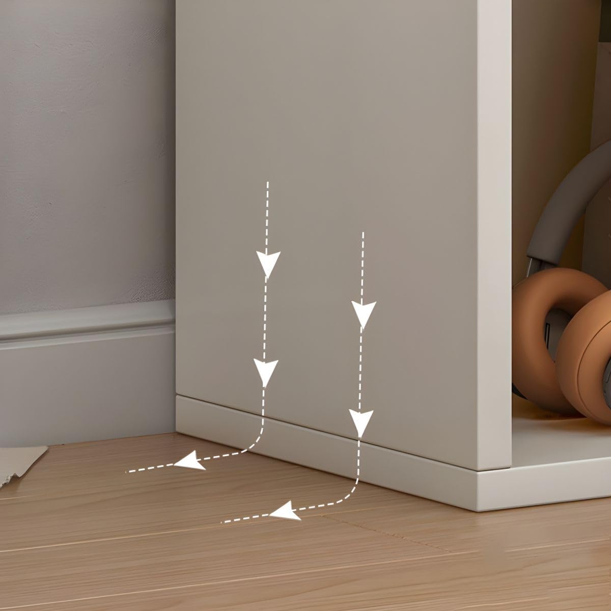 CraftThink Gabinete de almacenamiento, estantería de madera contemporánea con estantería trasera cerrada para almacenamiento compacto, muebles de