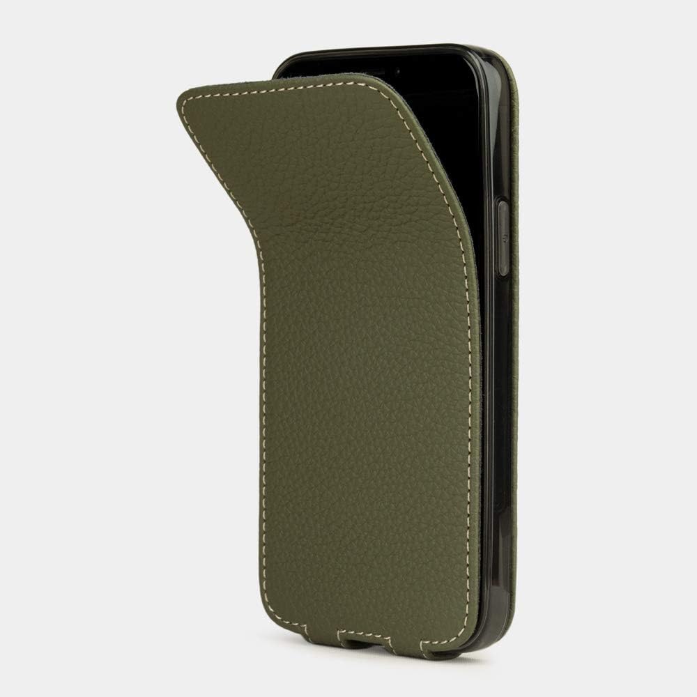 Marcel Robert – Funda de piel tipo cartera para iPhone 12 y 12 PRO – Modelo patentado – Ultra fina – Fabricada en Francia –  Verde