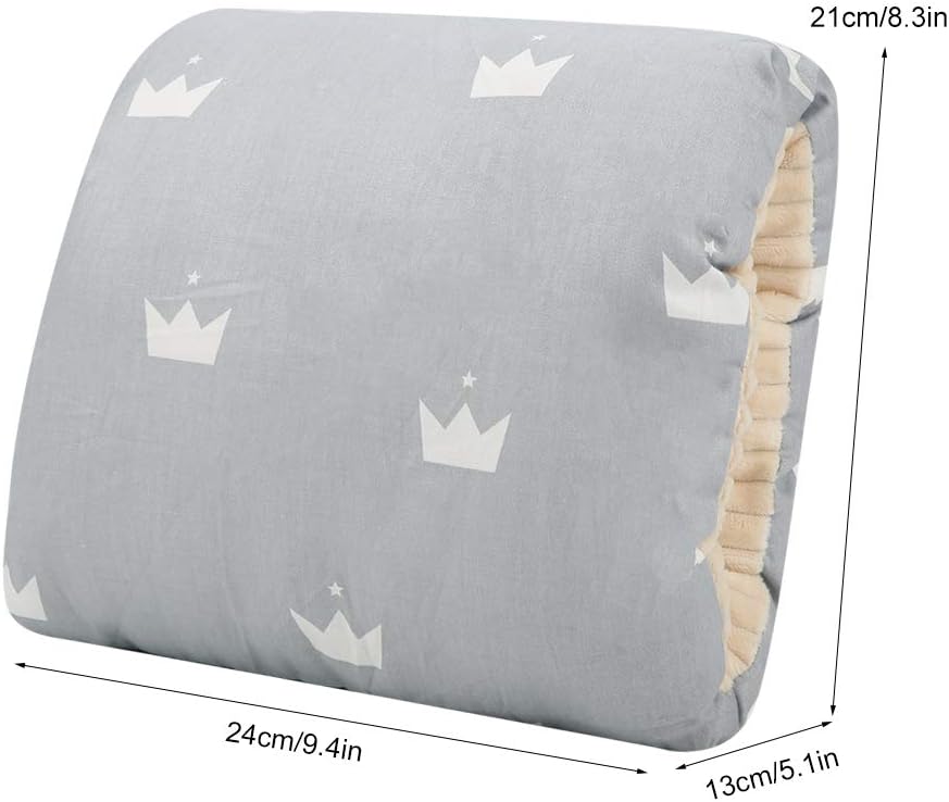TEUOPIOE 1 almohada de lactancia para bebé, almohada de algodón suave para recién nacido (corona gris)