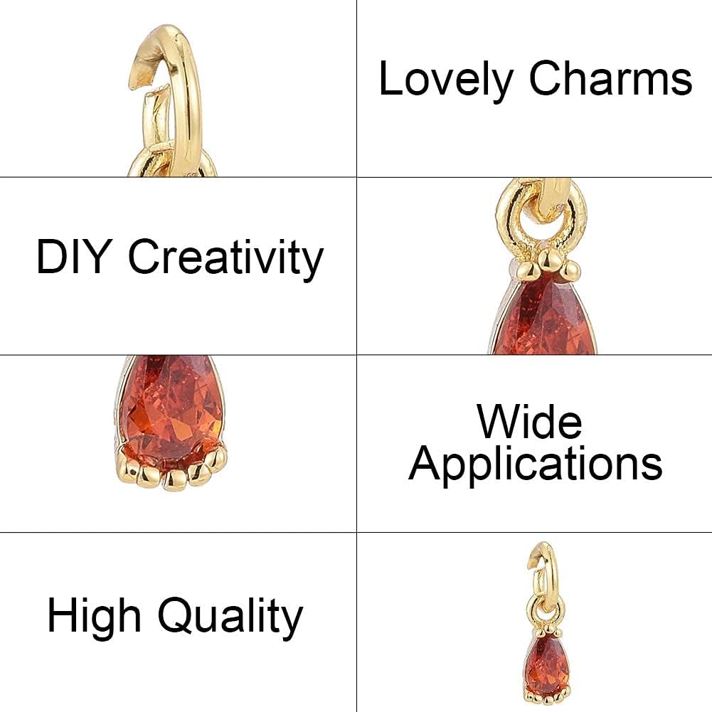 DanLingJewelry 20 dijes de circonita cúbica chapados en oro de 18 quilates con circonita cúbica para hacer joyas